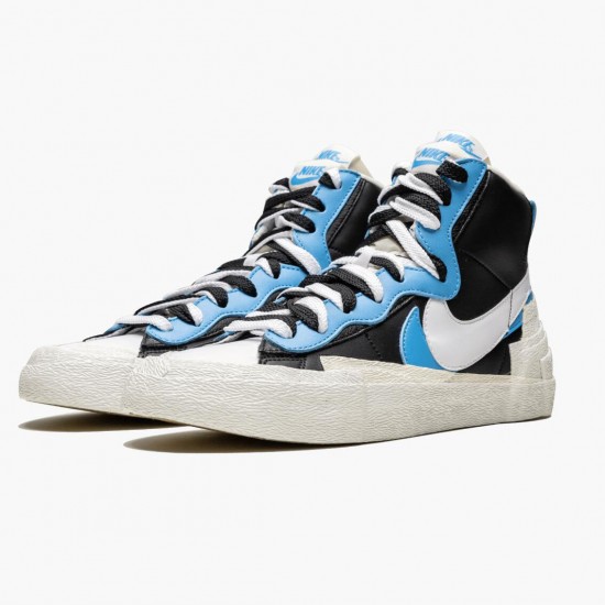 Nike Blazer Mid sacai White Black Legend Blue BV0072 001 Women And Men Sports Shoes