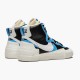 Nike Blazer Mid sacai White Black Legend Blue BV0072 001 Women And Men Sports Shoes