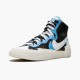 Nike Blazer Mid sacai White Black Legend Blue BV0072 001 Women And Men Sports Shoes