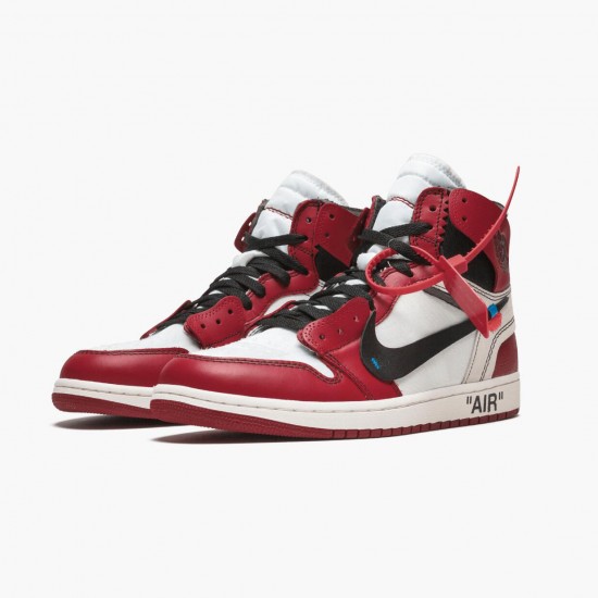 Air Jordan 1 Retro High Off White Chicago AA3834 101 Mens Sports Shoes