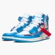 Air Jordan 1 Retro High Off White University Blue AQ0818 148 Mens Sports Shoes