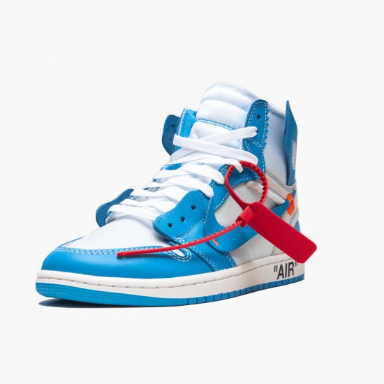 Air Jordan 1 Retro High Off White University Blue AQ0818 148 Mens Sports Shoes