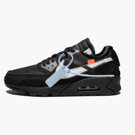 Nike Air Max 90 OFF WHITE Black AA7293 001 Women And Men Sports Shoes