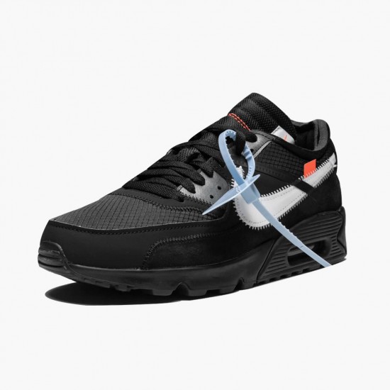 Nike Air Max 90 OFF WHITE Black AA7293 001 Women And Men Sports Shoes