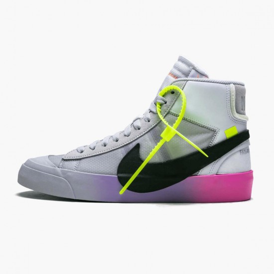 Nike Blazer Mid Off-White Wolf Grey Serena Queen AA3832 002 Women And Men Sports Shoes