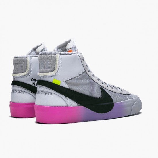 Nike Blazer Mid Off-White Wolf Grey Serena Queen AA3832 002 Women And Men Sports Shoes