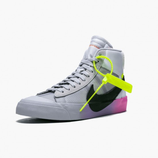 Nike Blazer Mid Off-White Wolf Grey Serena Queen AA3832 002 Women And Men Sports Shoes