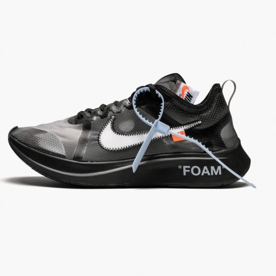 Nike Zoom Fly Off White Black Silver AJ4588 001 Women And Men Sports Shoes