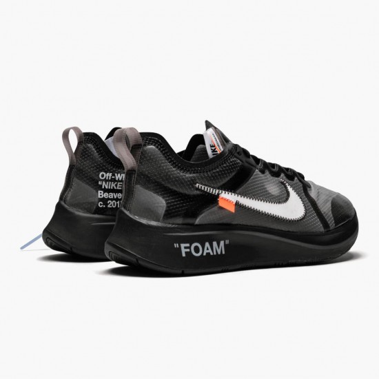 Nike Zoom Fly Off White Black Silver AJ4588 001 Women And Men Sports Shoes