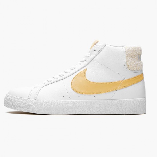 Nike SB Zoom Blazer Mid White Celestial Gold CJ6983 102 Women And Men Sports Shoes