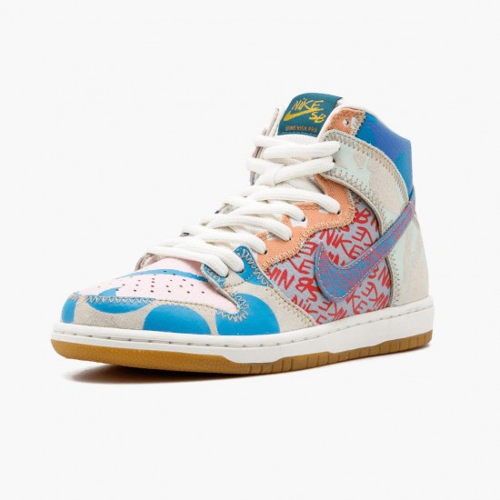 Nike SB Dunk High Thomas Campbell What the Dunk 918321 381 Women And Men Sports Shoes