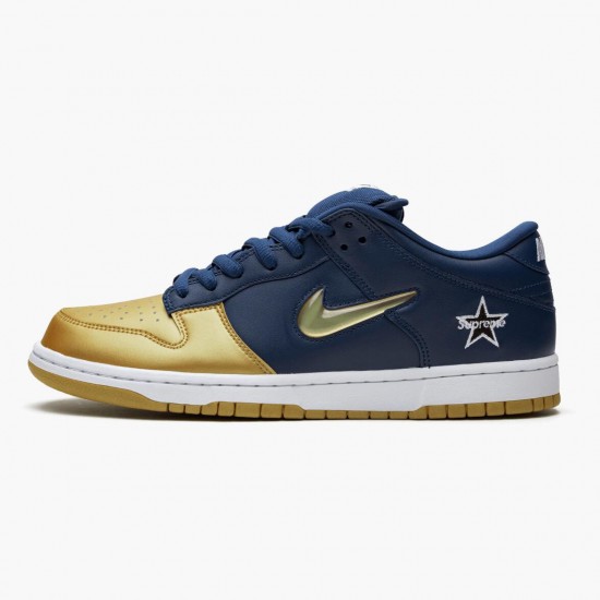 Nike SB Dunk Low Supreme Jewel Swoosh Gold CK3480 700 Mens Sports Shoes