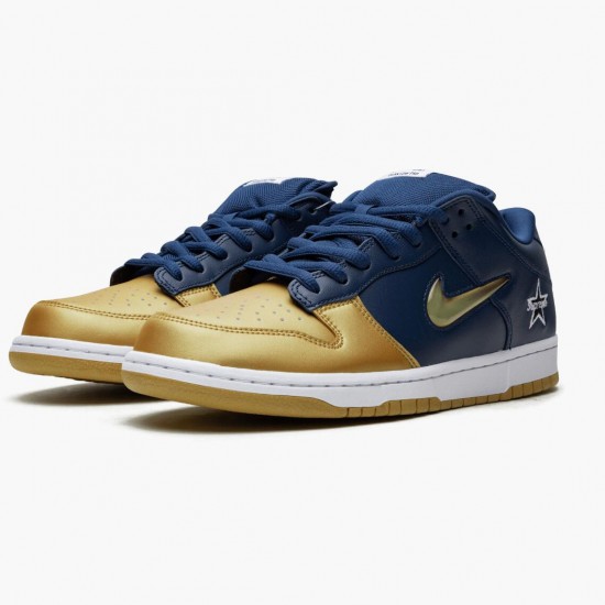 Nike SB Dunk Low Supreme Jewel Swoosh Gold CK3480 700 Mens Sports Shoes