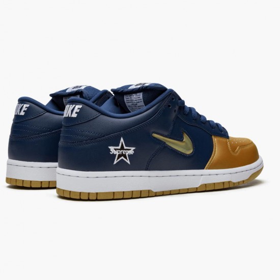 Nike SB Dunk Low Supreme Jewel Swoosh Gold CK3480 700 Mens Sports Shoes