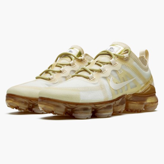 Nike Air VaporMax 2019 Cream Light Bone AR6632 101 Womens Running Shoes 