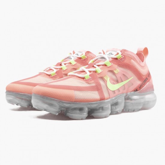 Nike Air VaporMax 2019 Pink Tint Barely Volt AR6632 602 Womens Running Shoes 