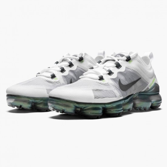 Nike Air VaporMax 2019 Premium White Platinum Tint Lime Blast AT6810 100 Women And Men Running Shoes 