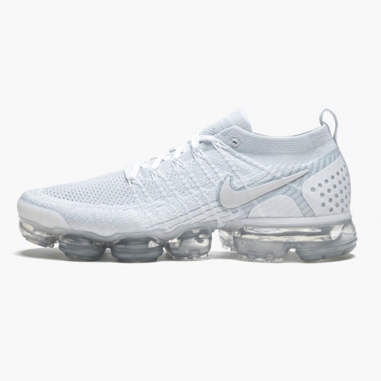 Nike Air VaporMax Flyknit 2 White Vast Grey 942842 105 Women And Men Running Shoes 