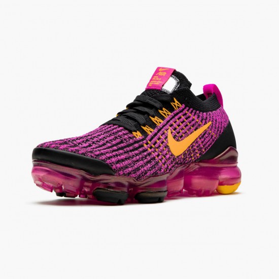 Nike Air VaporMax Flyknit 3 Laser Fuchsia Laser Orange AJ6910 600 Womens Running Shoes 