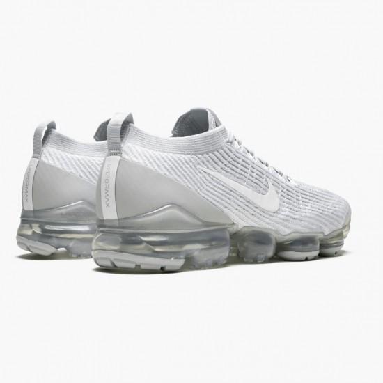 Nike Air VaporMax Flyknit 3 White Pure Platinum AJ6900 102 Women And Men Running Shoes 