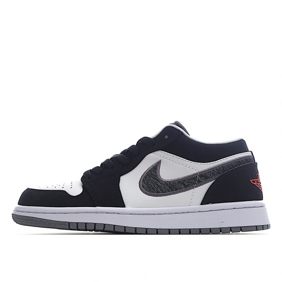 Air Jordan 1 Low Black White Wolf Grey Infrared 23 553558-029 Women Men AJ1 Shoes