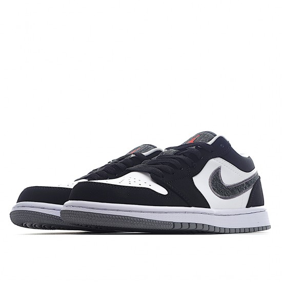 Air Jordan 1 Low Black White Wolf Grey Infrared 23 553558-029 Women Men AJ1 Shoes