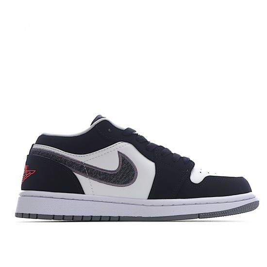 Air Jordan 1 Low Black White Wolf Grey Infrared 23 553558-029 Women Men AJ1 Shoes