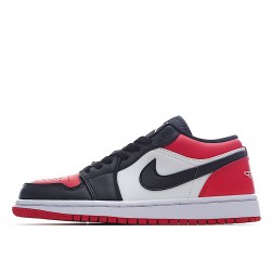 Air Jordan 1 Low Red Black Toe 553558-618 Women Men AJ1 Shoes