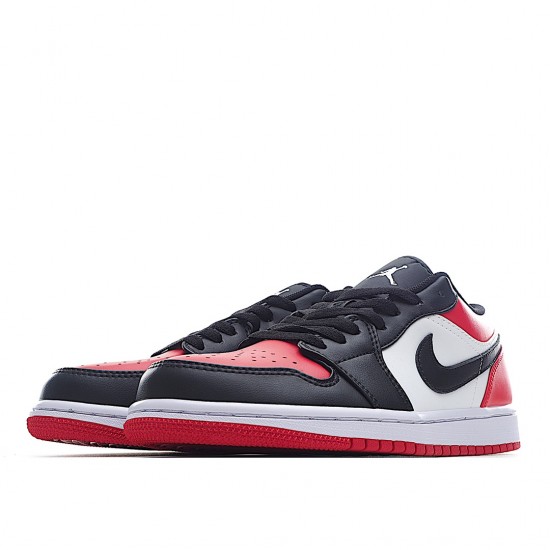 Air Jordan 1 Low Red Black Toe 553558-618 Women Men AJ1 Shoes