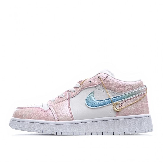 Air Jordan 1 Low White Pink 553560-130 Women AJ1 Shoes