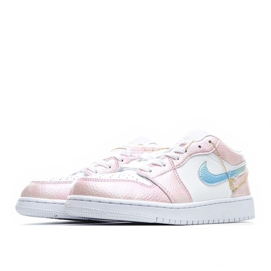 Air Jordan 1 Low White Pink 553560-130 Women AJ1 Shoes