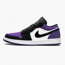 Air Jordan 1 Low "Court Purple" Unisex Basketball Shoes 553558 125 White/Black-Court Purple AJ1 Jordan Sneakers