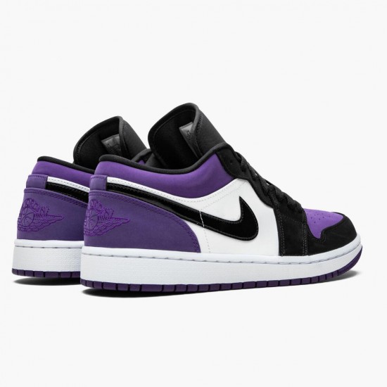 Air Jordan 1 Low "Court Purple" Unisex Basketball Shoes 553558 125 White/Black-Court Purple AJ1 Jordan Sneakers