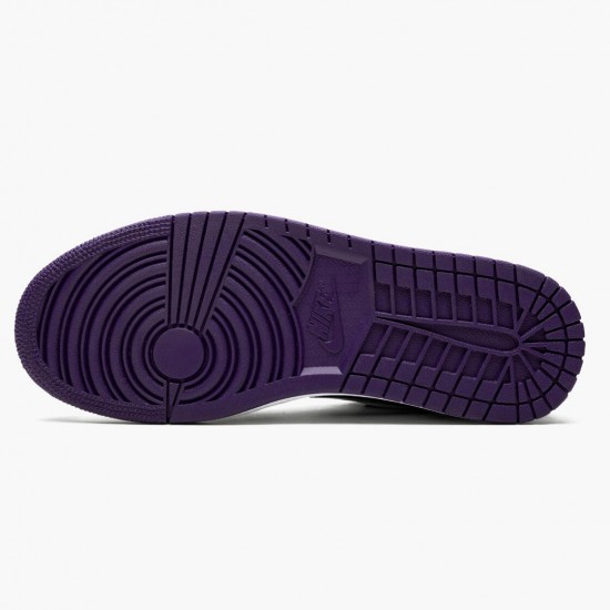 Air Jordan 1 Low "Court Purple" Unisex Basketball Shoes 553558 125 White/Black-Court Purple AJ1 Jordan Sneakers