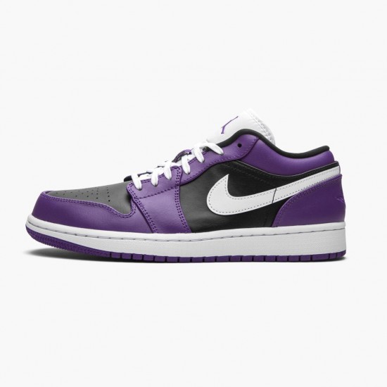 Air Jordan 1 Retro Low "Court Purple" Unisex Basketball Shoes 553558 501 Court Purple/White-Black AJ1 Jordan Sneakers