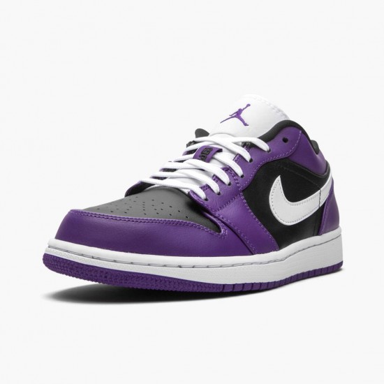 Air Jordan 1 Retro Low "Court Purple" Unisex Basketball Shoes 553558 501 Court Purple/White-Black AJ1 Jordan Sneakers