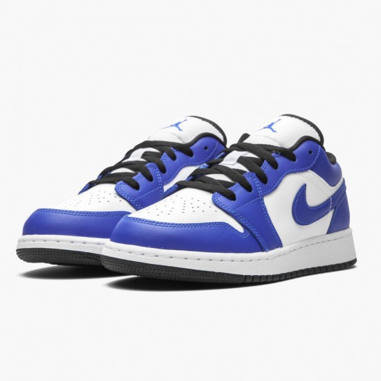 Air Jordan 1 Retro Low "Game Royal" Unisex Basketball Shoes 553560 124 White/Game Royal-Black AJ1 Jordan Sneakers