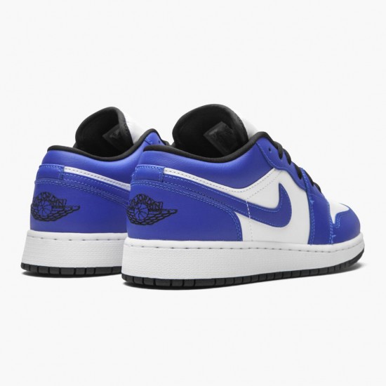 Air Jordan 1 Retro Low "Game Royal" Unisex Basketball Shoes 553560 124 White/Game Royal-Black AJ1 Jordan Sneakers