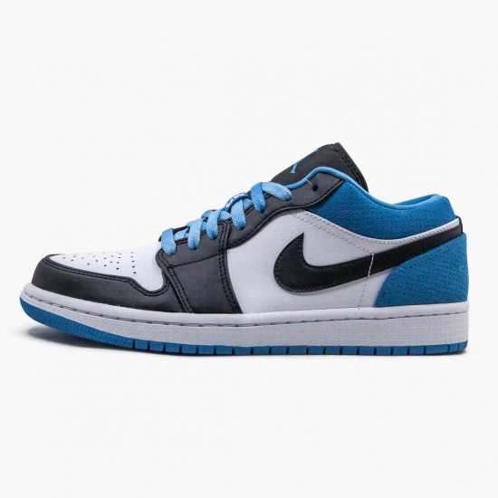 Air Jordan 1 Retro Low "Laser Blue" Unisex Basketball Shoes CK3022 004 Black/Black-Laser Blue-White AJ1 Jordan Sneakers