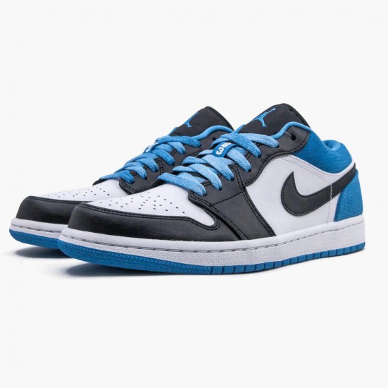 Air Jordan 1 Retro Low "Laser Blue" Unisex Basketball Shoes CK3022 004 Black/Black-Laser Blue-White AJ1 Jordan Sneakers