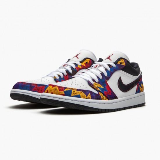 Air Jordan 1 Retro Low "Nothing But Net" Unisex Basketball Shoes CZ8659 100 White/Dark Obsidian-Team Red AJ1 Jordan Sneakers