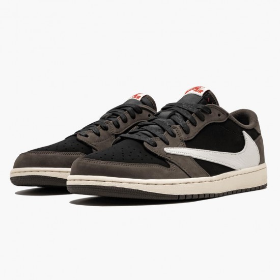 Air Jordan 1 Retro Low OG "SP Travis Scott" Unisex Basketball Shoes CQ4277 001 Black/Sail-Dark Mocha/Universi AJ1 Jordan Sneakers