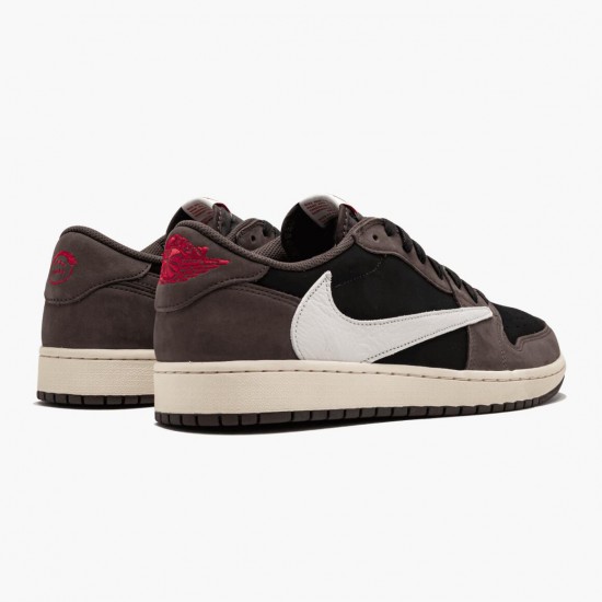 Air Jordan 1 Retro Low OG "SP Travis Scott" Unisex Basketball Shoes CQ4277 001 Black/Sail-Dark Mocha/Universi AJ1 Jordan Sneakers