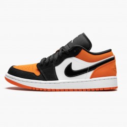 Air Jordan 1 Retro Low "Shattered Backboard" Unisex Basketball Shoes 553558 128 Black/White-Starfish AJ1 Jordan Sneakers