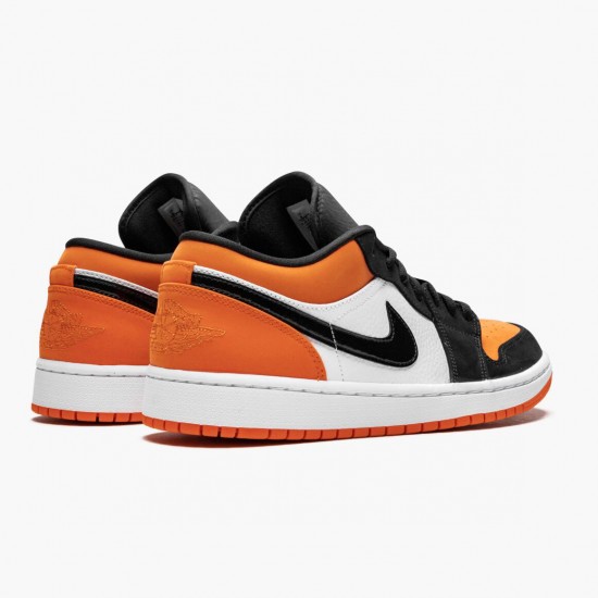 Air Jordan 1 Retro Low "Shattered Backboard" Unisex Basketball Shoes 553558 128 Black/White-Starfish AJ1 Jordan Sneakers