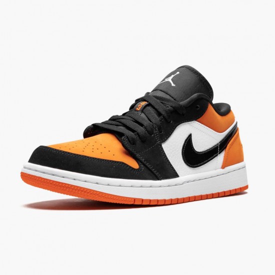 Air Jordan 1 Retro Low "Shattered Backboard" Unisex Basketball Shoes 553558 128 Black/White-Starfish AJ1 Jordan Sneakers