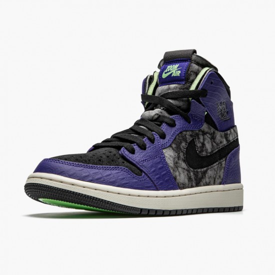 Air Jordan 1 High Zoom "Air CMFT Bayou Boys" DC2133-500 Court Purple/Black-Electric Green Unisex Jordan Sneakers