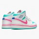 Air Jordan 1 Mid "Digital Pink" Womens Basketball Shoes White/Digital Pink-Aurora Gree 555112 102 AJ1 Jordan Sneakers