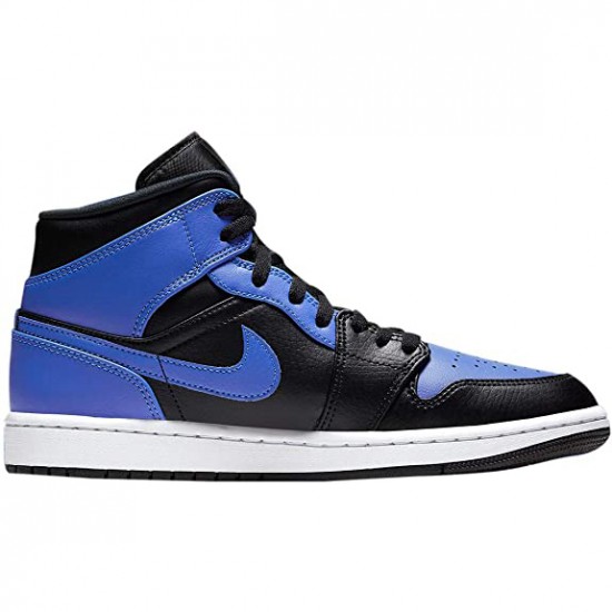 Air Jordan 1 Mid "Hyper Royal" Tumbled Leather 554724-077 AJ1 Mens/Womens Jordan Shoes