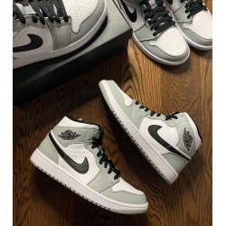 Air Jordan 1 Mid "Light Smoke Grey" Light Smoke Grey/Black-White 554724 092 Mens/Womens AJ1 Jordan Sneakers